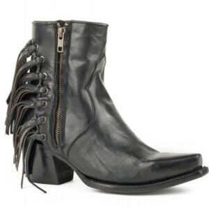 Stetson Evie Fringe Leather Ankle Boots